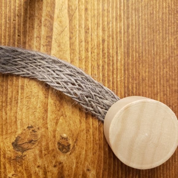 New - Flower Shape Magnetic Curtain drapery Tieback linen rope material grey (2) - Picture 4 of 9